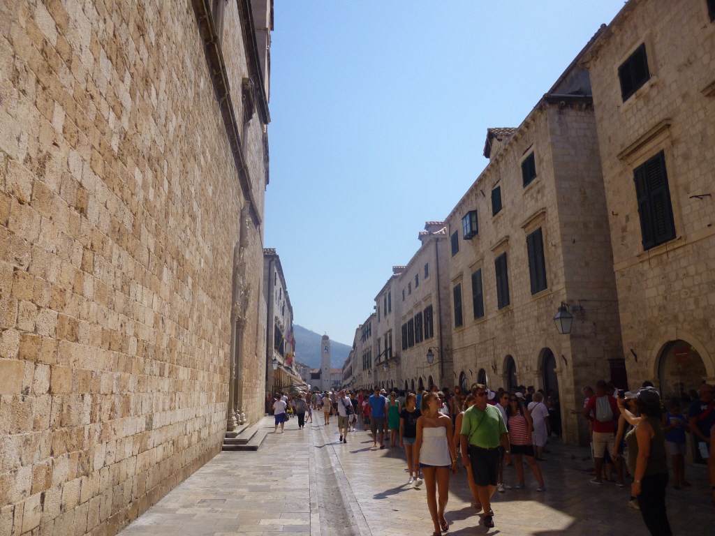 Main street filled with tourists