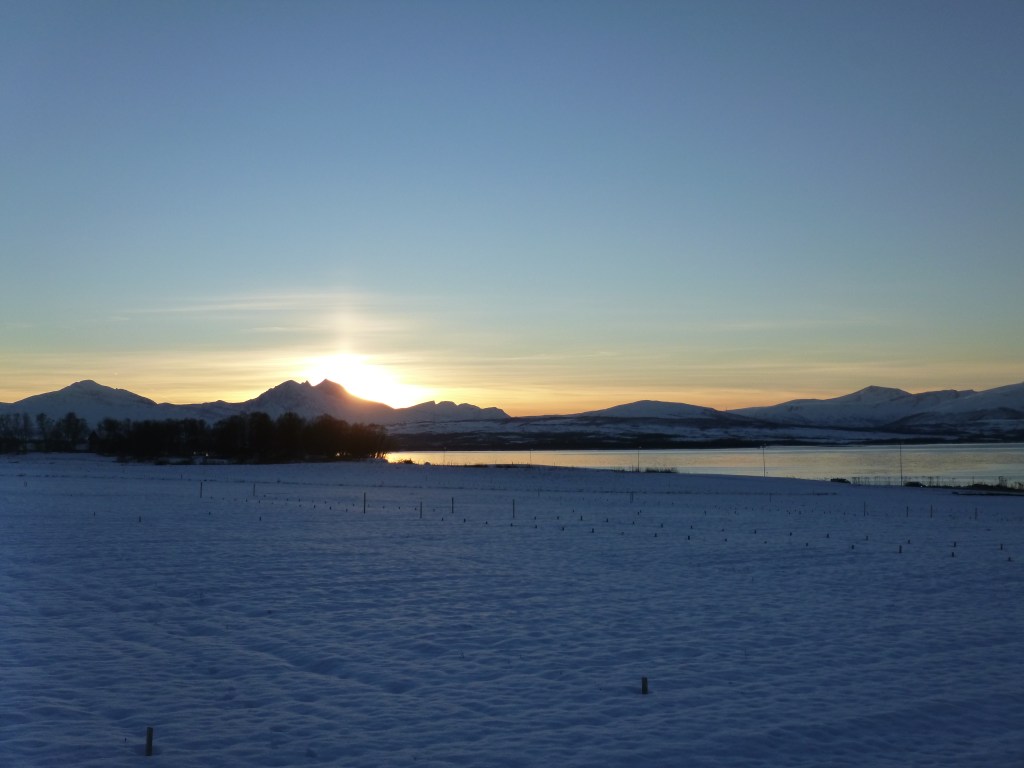 Sunset just after 2 PM